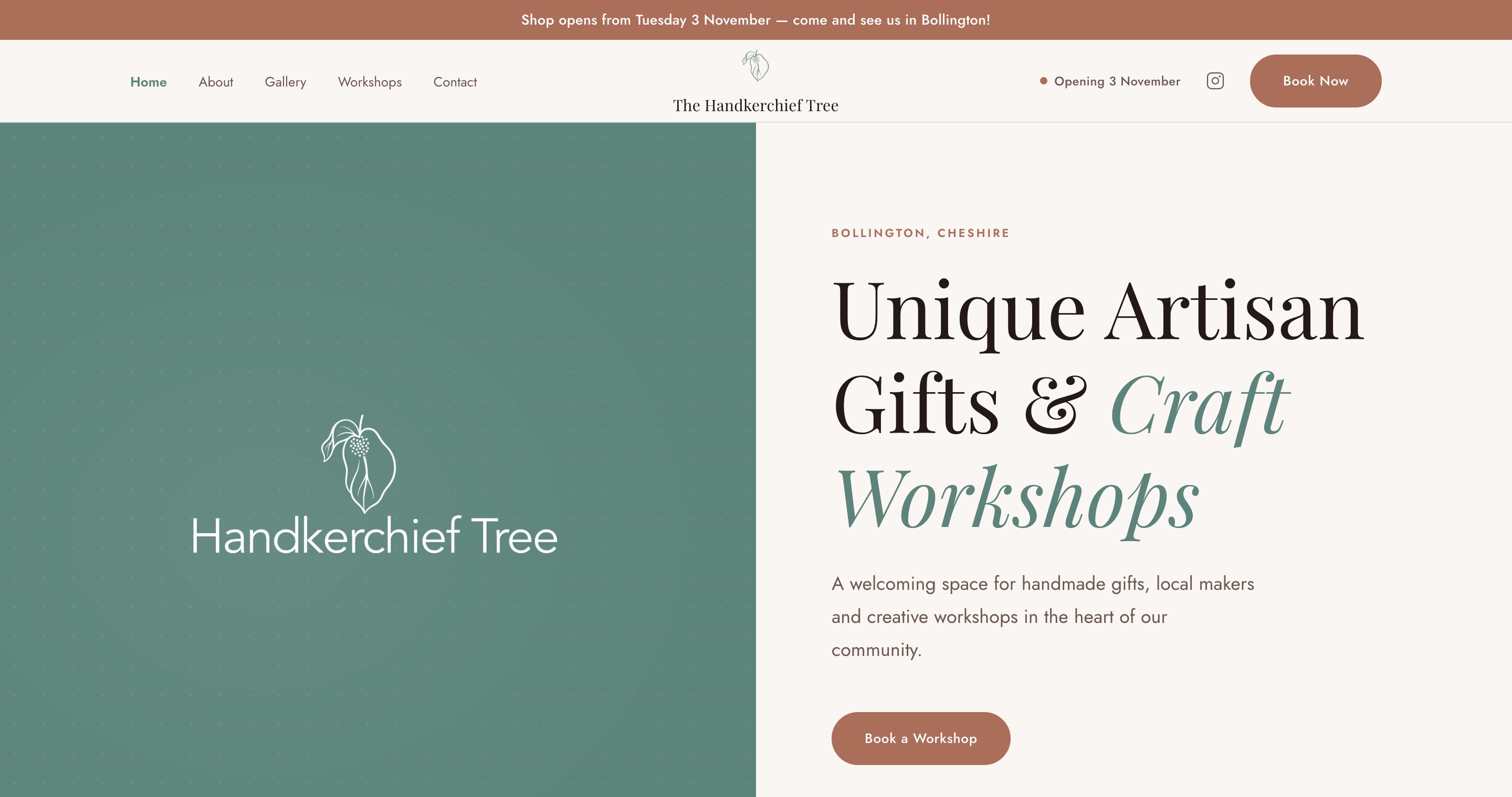 The Handkerchief Tree artisan gift shop website