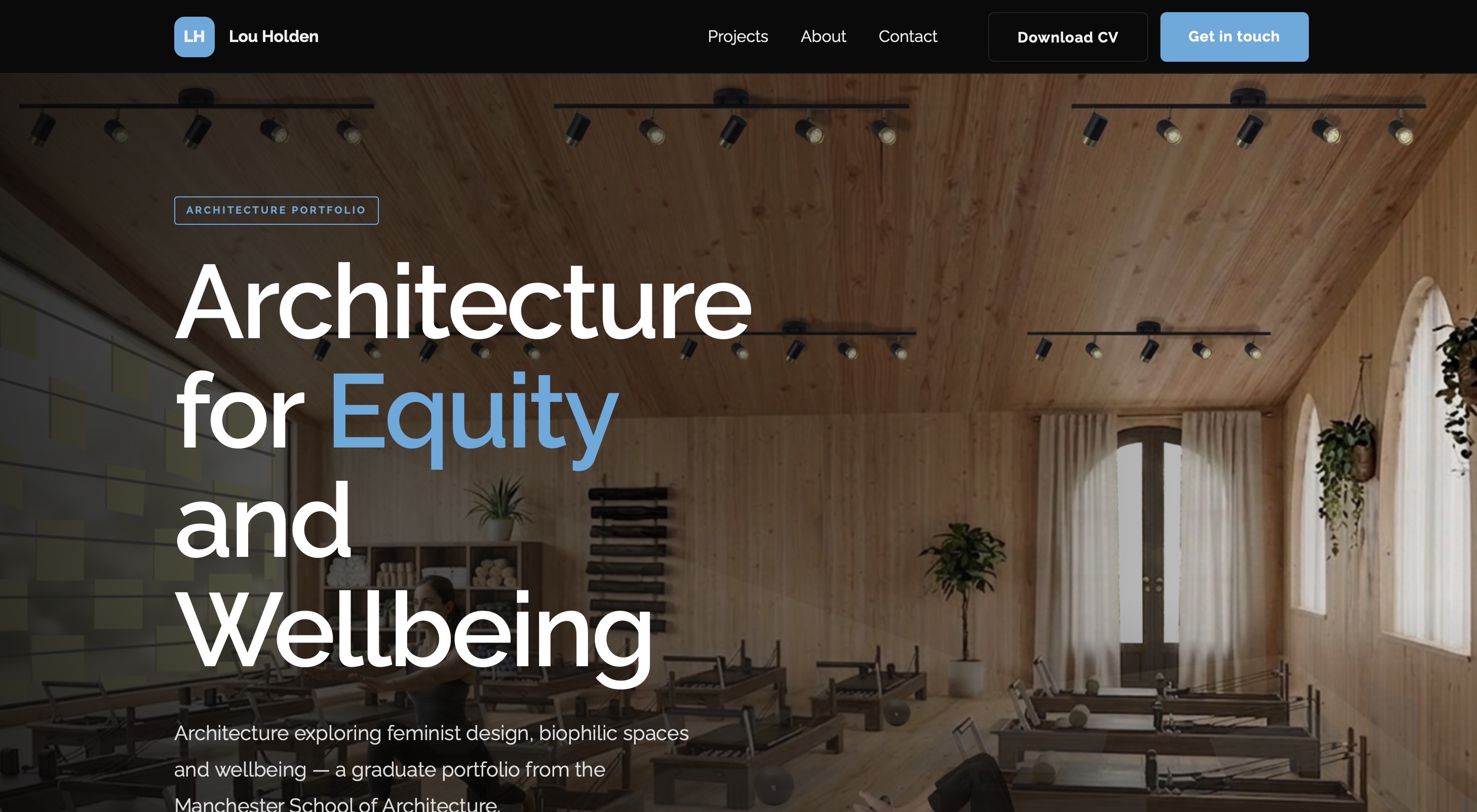 Lou Holden architecture portfolio website