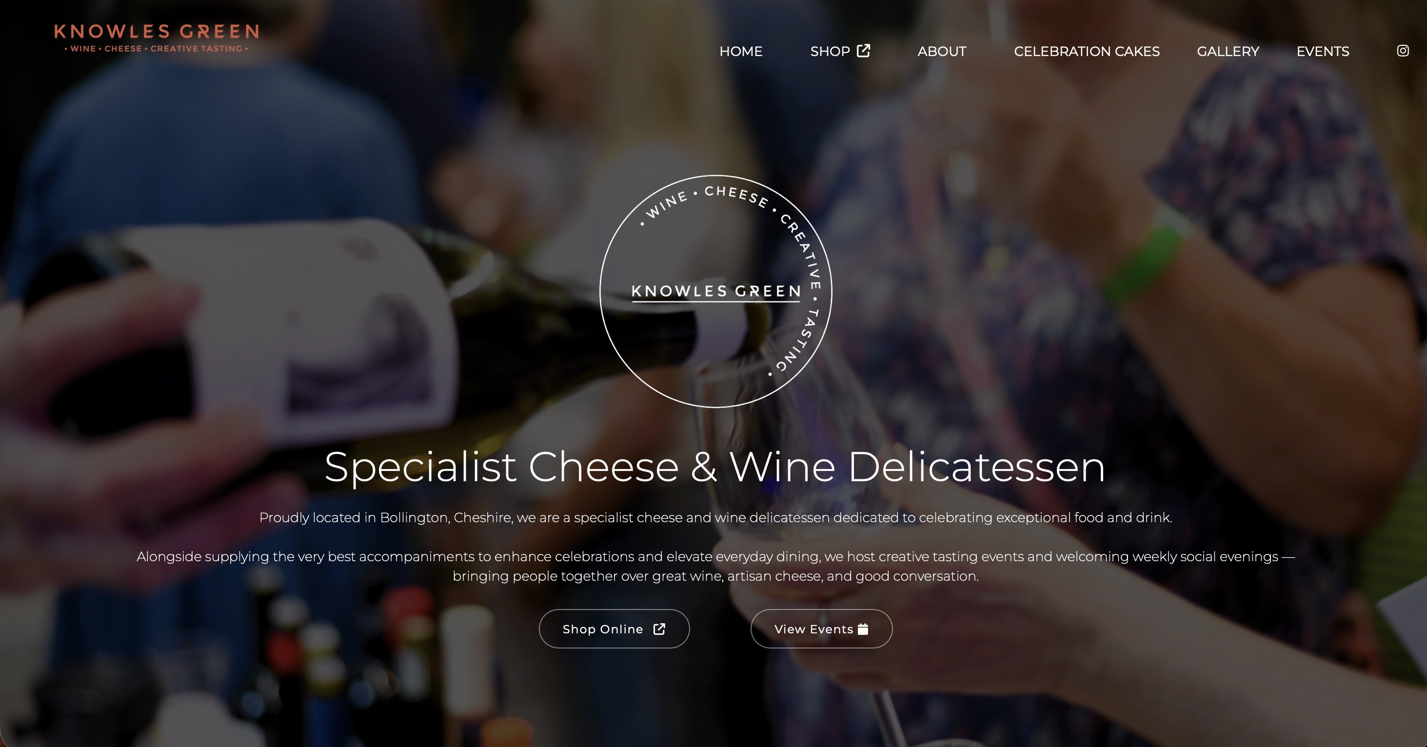 Knowles Green wine shop website